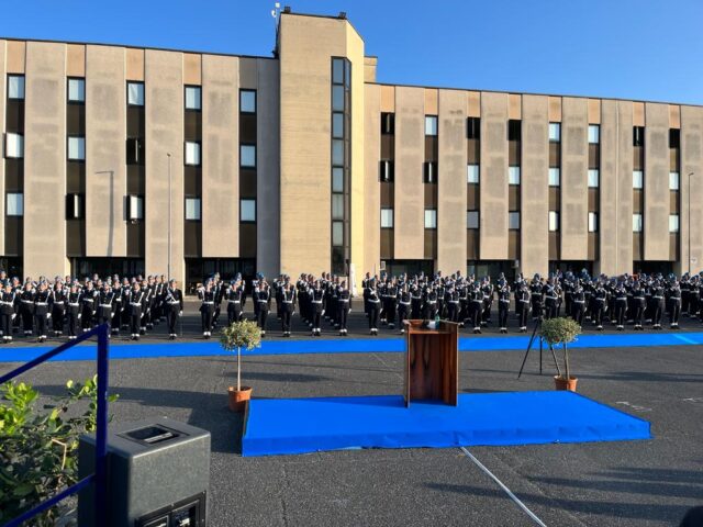 Il giuramento degli allievi del 181° corso agenti di Polizia penitenziaria a Roma.