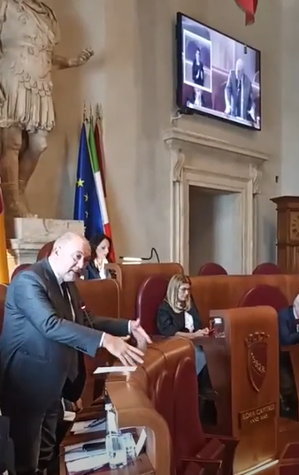 Anastasìa nell'Aula di Giulio Cesare in Campidoglio.